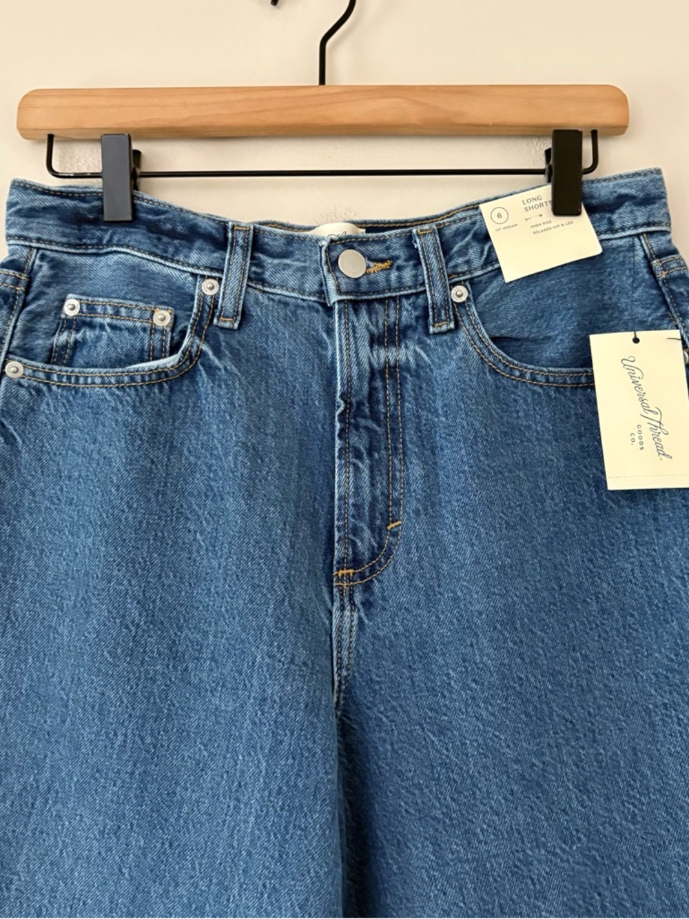 Universal Thread high-rise wide-leg denim culotte Long shorts Size 6 - Picture 5 of 12